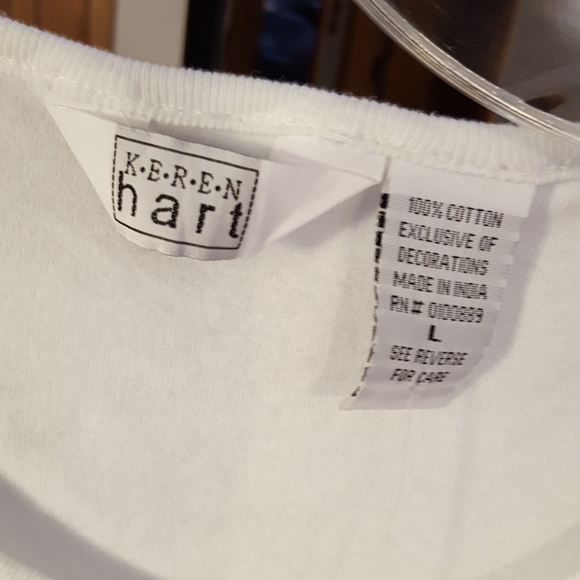 New women's Keren Hart 3/4 sleeve floral shirt L - Picture 2 of 4